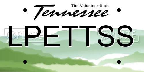 LPETTSS Tennessee License Plate