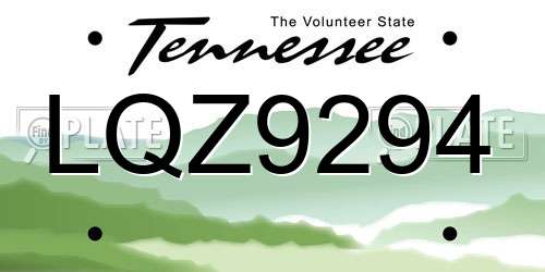 LQZ9294 Tennessee License Plate