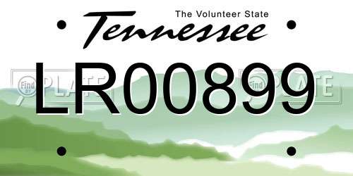 LR00899 Tennessee License Plate