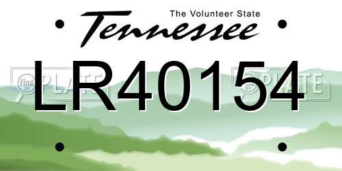LR40154 Tennessee License Plate