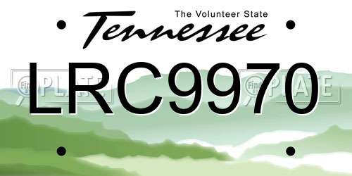 LRC9970 Tennessee License Plate
