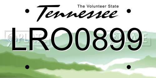 LRO0899 Tennessee License Plate
