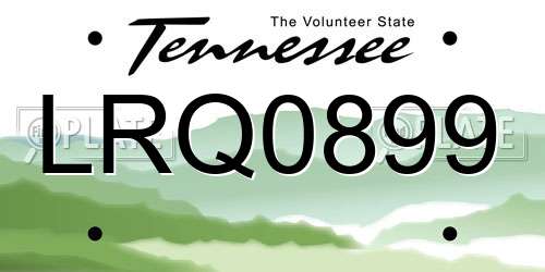LRQ0899 Tennessee License Plate