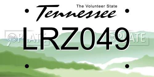 LRZ049 Tennessee License Plate