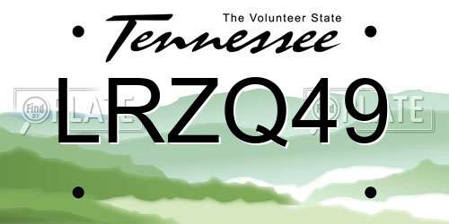 LRZQ49 Tennessee License Plate
