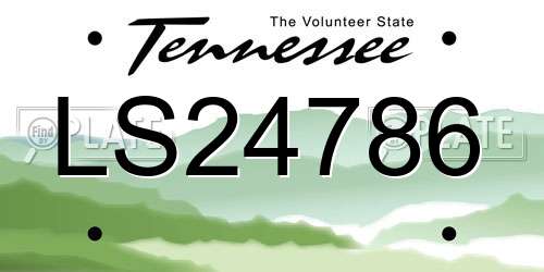 LS24786 Tennessee License Plate