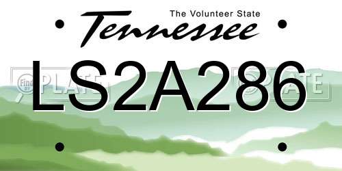 LS2A286 Tennessee License Plate