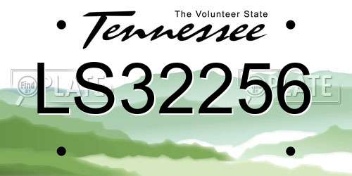 LS32256 Tennessee License Plate