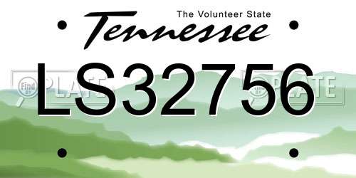 LS32756 Tennessee License Plate