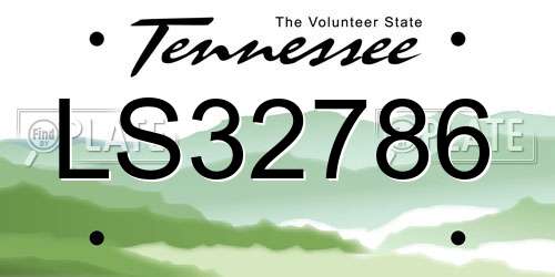 LS32786 Tennessee License Plate