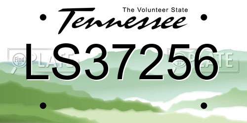 LS37256 Tennessee License Plate