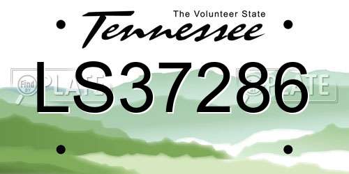 LS37286 Tennessee License Plate