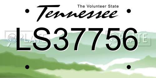 LS37756 Tennessee License Plate