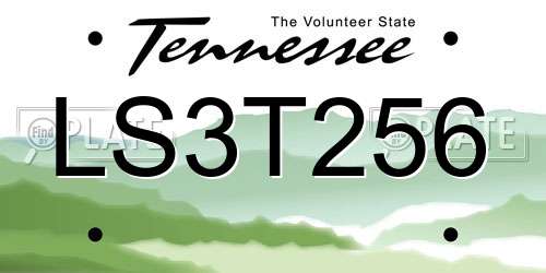 LS3T256 Tennessee License Plate