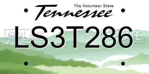 LS3T286 Tennessee License Plate