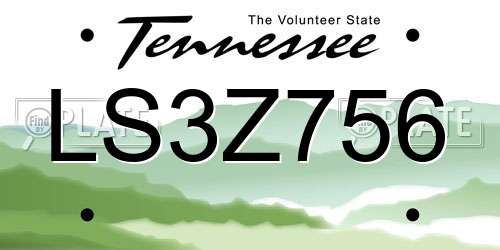 LS3Z756 Tennessee License Plate
