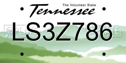 LS3Z786 Tennessee License Plate