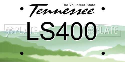 LS400 Tennessee License Plate