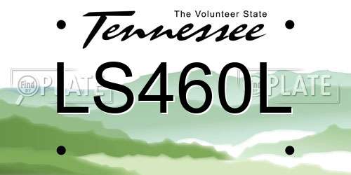 LS460L Tennessee License Plate