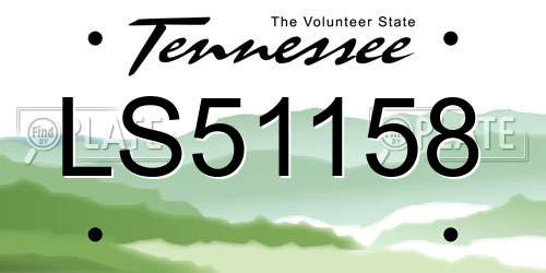 LS51158 Tennessee License Plate