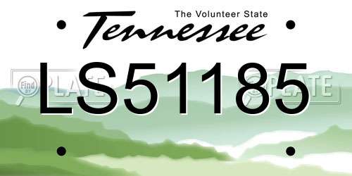 LS51185 Tennessee License Plate