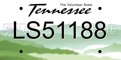 LS51188 Tennessee License Plate