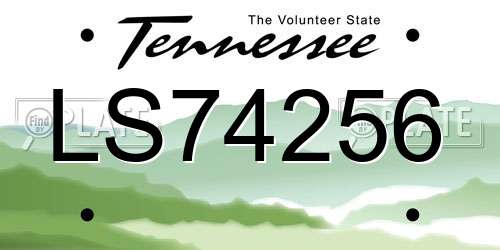 LS74256 Tennessee License Plate