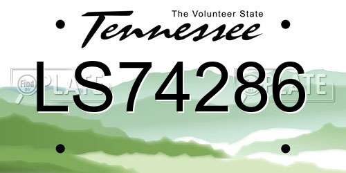 LS74286 Tennessee License Plate