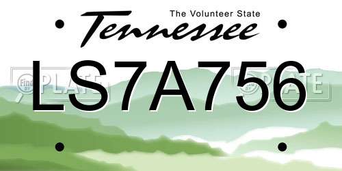LS7A756 Tennessee License Plate