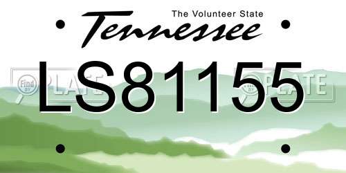LS81155 Tennessee License Plate