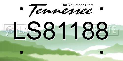 LS81188 Tennessee License Plate
