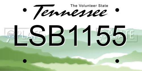 LSB1155 Tennessee License Plate