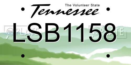 LSB1158 Tennessee License Plate
