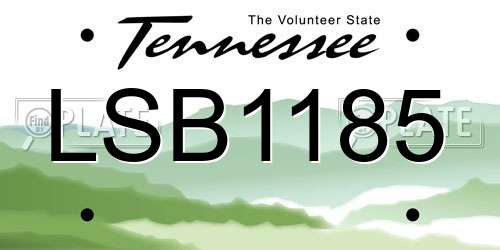 LSB1185 Tennessee License Plate