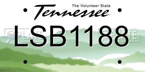LSB1188 Tennessee License Plate