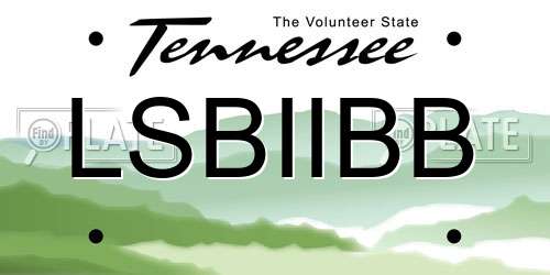 LSBIIBB Tennessee License Plate