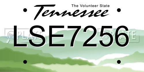 LSE7256 Tennessee License Plate