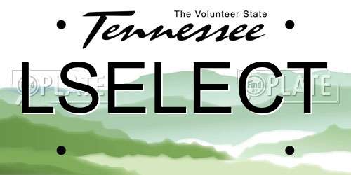 LSELECT Tennessee License Plate