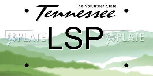 LSP Tennessee License Plate