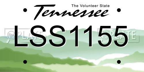 LSS1155 Tennessee License Plate