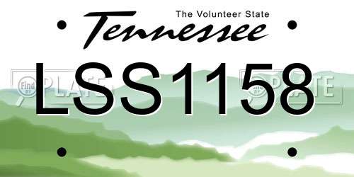 LSS1158 Tennessee License Plate