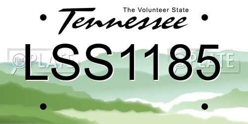 LSS1185 Tennessee License Plate