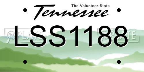 LSS1188 Tennessee License Plate