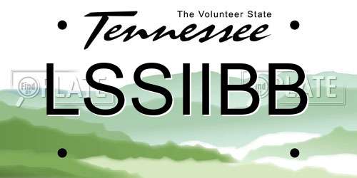 LSSIIBB Tennessee License Plate