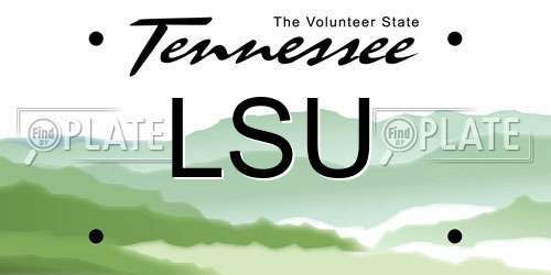 LSU Tennessee License Plate