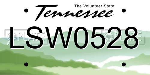LSW0528 Tennessee License Plate