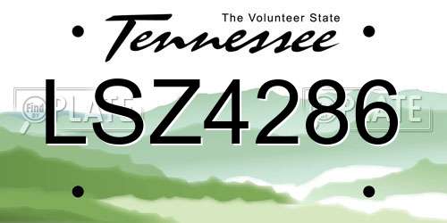 LSZ4286 Tennessee License Plate