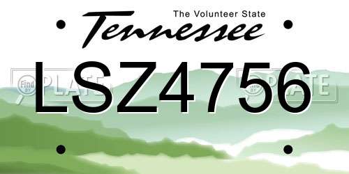 LSZ4756 Tennessee License Plate