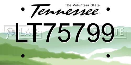 LT75799 Tennessee License Plate