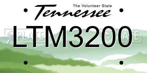 LTM3200 Tennessee License Plate